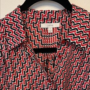 Joie Razi 100% silk dress, Black and Red